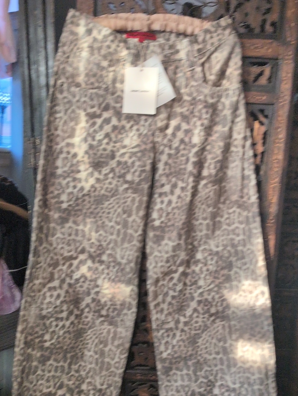 Jaded London Leopard Fade Colossus Jeans, featuring a washed-back leopard print